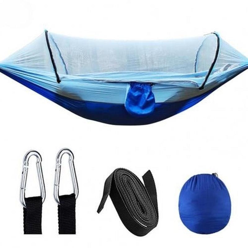 Outdoor Adventure Hammocks with Insect Shield | Portable 1-2 Person Travel Hammock Bed with Net | Garden Furnishings for Relaxation